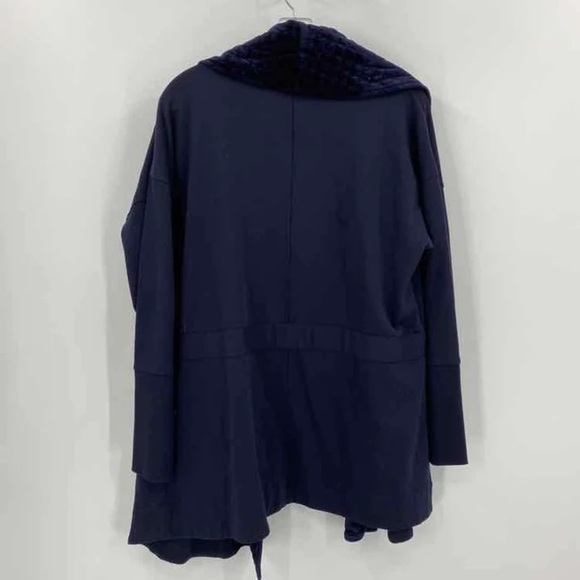 Soft Surroundings Womens Lilas Velvet Jacket Blue Open Front Quilted Size PL - Picture 3 of 6